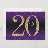 Proost op 20 jaar Verrassingsverjaardag, Paarse Kaart (Achterkant)