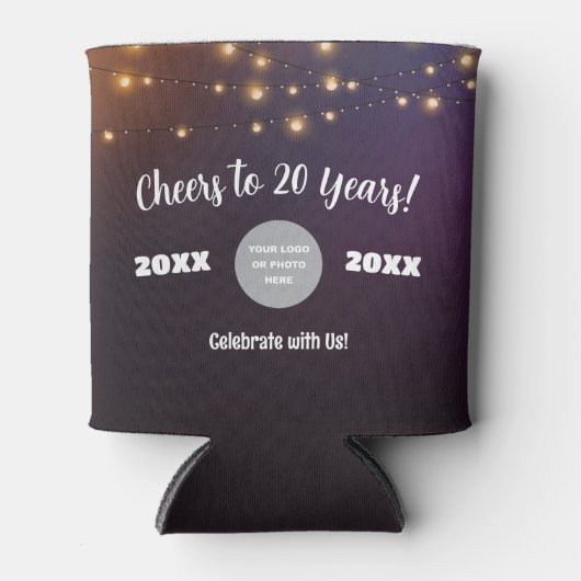 Proost op 20 Years String Lights Blikjeskoeler (Voorkant)