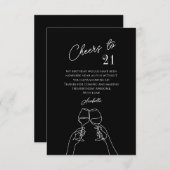 Proost op 21 21e verjaardagsfeest bedankkaart (Voorkant / Achterkant)