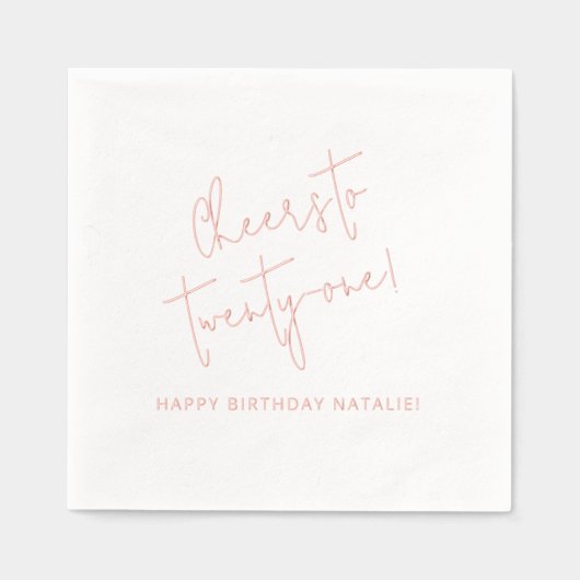 Proost op 21 Custom Age 21st Birthday Party Folie Servetten (Voorkant)