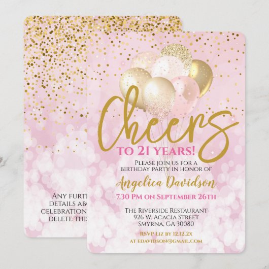 Proost op 21 jaar 21ste verjaardag kaart (Voorkant / Achterkant)