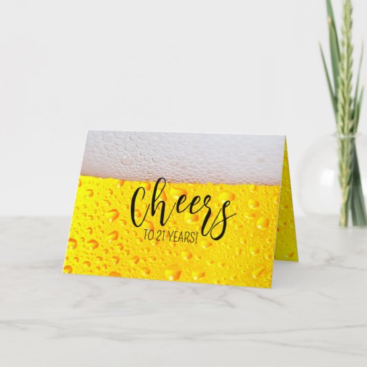 Proost op 21 Jaar Custom Leeftijd Gelukkige Beerth Kaart (Voorkant)