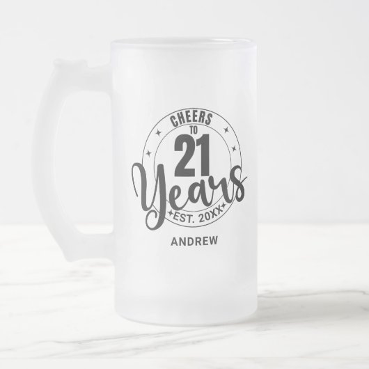 PROOST OP 21 JAAR MATGLAS BIERPUL (Links)