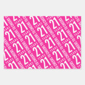 Proost op 21 jaar Verjaardag Hot Pink Inpakpapier Vel (Voorkant)