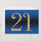 Proost op 21 jaar Verrassing Verjaardag Gold & Blu Kaart (Achterkant)