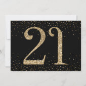 Proost op 21 jaar Verrassing Verjaardag Goud & Zwa Kaart (Achterkant)