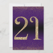 Proost op 21 jaar Verrassingsfeestje, Paarse Kaart (Achterkant)