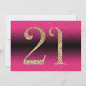 Proost op 21 jaar Verrassingsverjaardag, Deep Pink Kaart (Achterkant)