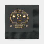 Proost op 21 jaar wijnglazen Verjaardagsnaam Folie Servetten (Voorkant)