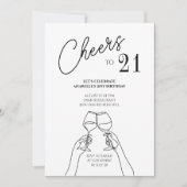 Proost op 21 verjaardagsfeestje chic modern kaart (Voorkant)