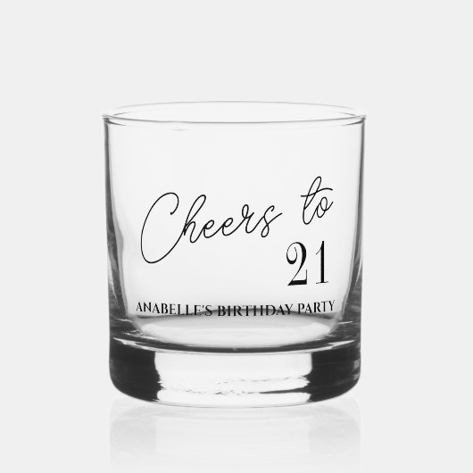 Proost op 21 verjaardagsfeestje whisky glas (Voorkant)