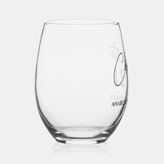 Proost op 21 verjaardagsfeestje wijnglas zonder voet (Rechts)