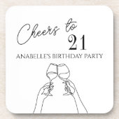 Proost op 21e verjaardagsfeestje chic modern bier onderzetter (Voorkant)