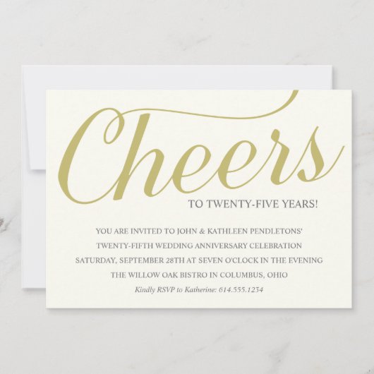 Proost op 25 Jaar Trouwfeest Kaart (Voorkant)