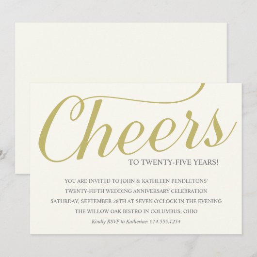 Proost op 25 Jaar Trouwfeest Kaart (Voorkant / Achterkant)