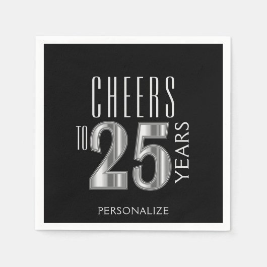 Proost op 25 jaar - Verjaardag / Jubileum Servet (Voorkant)