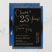 Proost op 25 jaar Verrassingsfeestje Blauw Kaart (Voorkant / Achterkant)