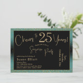 Proost op 25 jaar Verrassingsverjaardag Blauwgroen Kaart (Staand voorkant)