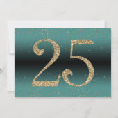Proost op 25 jaar Verrassingsverjaardag Blauwgroen Kaart (Achterkant)
