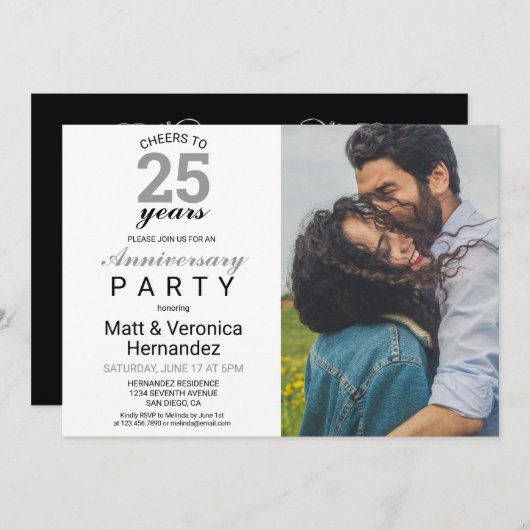 Proost op 25 Jaar Zilveren 25e Verjaardag Kaart (Voorkant / Achterkant)