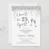 Proost op 25-jarig jubileum - Zilver Wit Kaart (Voorkant)