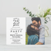 Proost op 25 Years Silver 25th Jubileum Party Kaart (Staand voorkant)