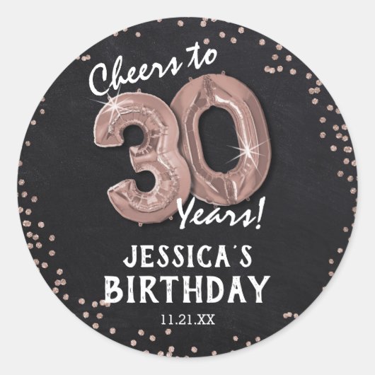 Proost op 30 jaar! 30ste verjaardag ronde sticker (Voorkant)