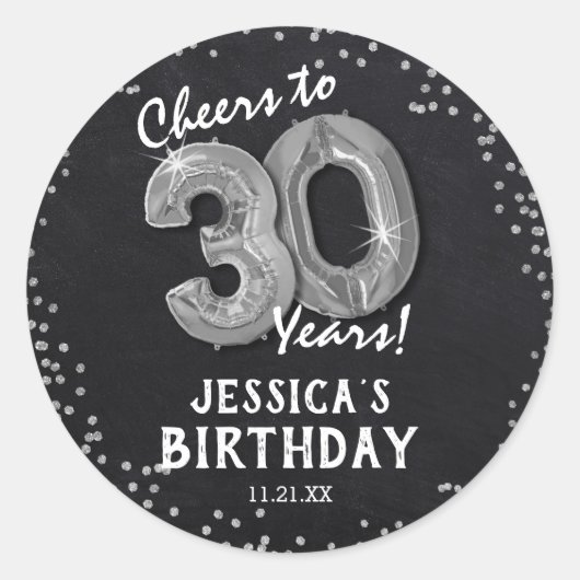 Proost op 30 jaar! 30ste verjaardag ronde sticker (Voorkant)