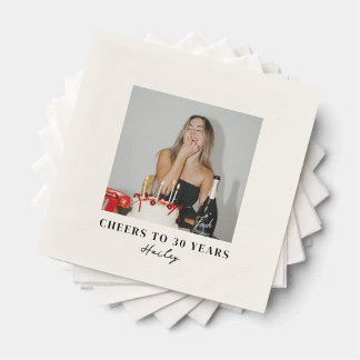 Proost op 30 Jaar Aangepaste Foto Verjaardag Servet