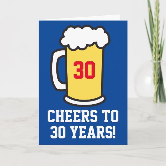 Proost op 30 jaar bierverjaardag (leeg van binnen) kaart (Voorkant)