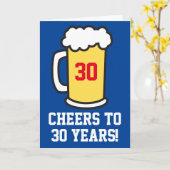 Proost op 30 jaar bierverjaardag (leeg van binnen) kaart (Gele Bloem)