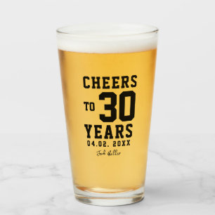Proost op 30 jaar Black Script Typografie Glas
