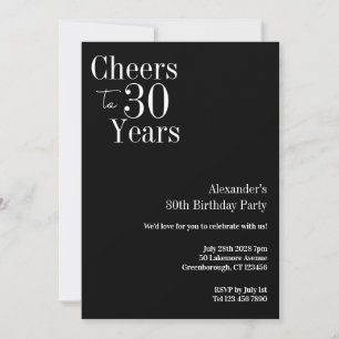 Proost op 30 Jaar Black White 30e Verjaardagsfeest Kaart