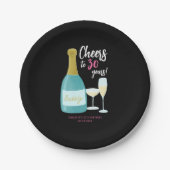 Proost op 30 jaar bruisend 30ste verjaardagsfeestj papieren bordje (Voorkant)