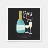 Proost op 30 jaar bruisend 30ste verjaardagsfeestj servet (Voorkant)
