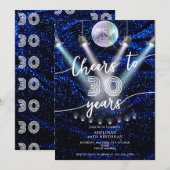 Proost op 30 jaar Glam Disco Retro Foto Verjaardag Kaart (Voorkant / Achterkant)