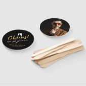 Proost op 30 jaar Goud Zwart Foto Volwassen Verjaa Handwaaier (Niet-gemonteerd)