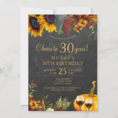 Proost op 30 jaar herfst 30e verjaardagsfeestje kaart (Voorkant)