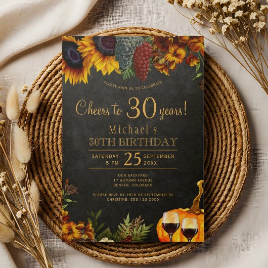 Proost op 30 jaar herfst 30e verjaardagsfeestje kaart