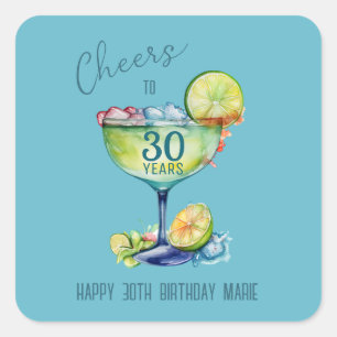 Proost op 30 Jaar Mijlpaal Verjaardag  Vierkante Sticker