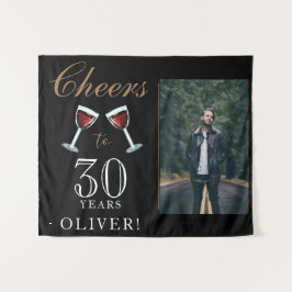 Proost op 30 Jaar Rode Wijn 30e Verjaardag Foto  Wandkleed