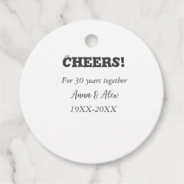 Proost op 30 jaar samen jubileum voeg naam d toe bedankjes labels