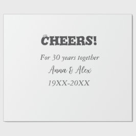 Proost op 30 jaar samen jubileum voeg naam d toe cadeaupapier