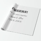 Proost op 30 jaar samen jubileum voeg naam d toe cadeaupapier (Uitgerold)