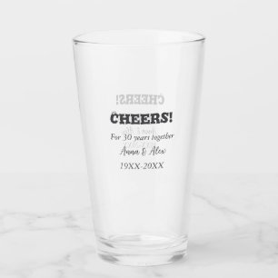 Proost op 30 jaar samen jubileum voeg naam d toe glas