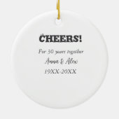 Proost op 30 jaar samen jubileum voeg naam d toe keramisch ornament (Achterkant)