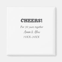 Proost op 30 jaar samen jubileum voeg naam d toe magneet
