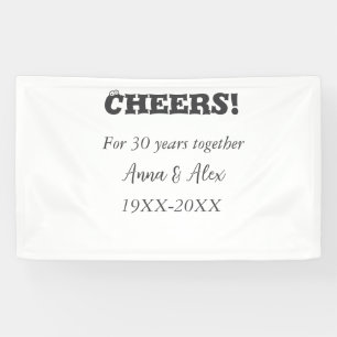 Proost op 30 jaar samen jubileum voeg naam d toe spandoek