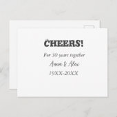 Proost op 30 jaar samen verjaardag voeg naam toe d briefkaart (Voorkant / Achterkant)