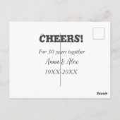 Proost op 30 jaar samen verjaardag voeg naam toe d briefkaart (Achterkant)